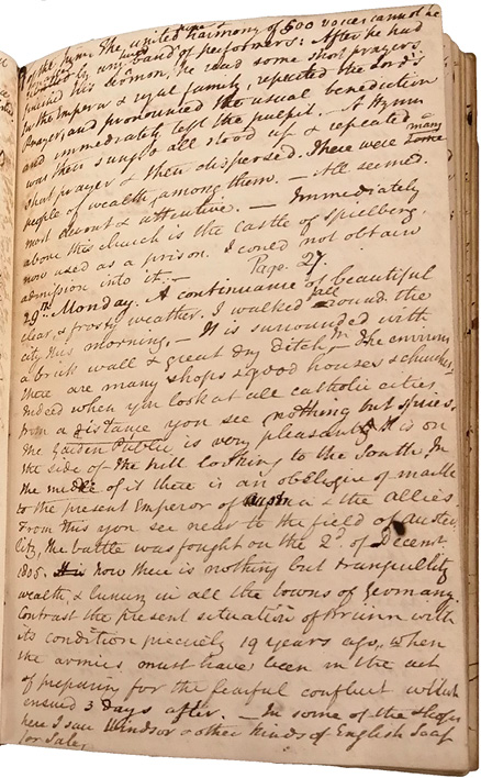 A handwritten page filled with cursive writing in dark ink on aged, slightly torn paper.

Description generated by AI